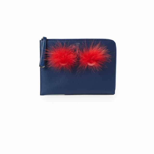 Fendi Monster Clutch Blue/Red in Red Leather from The Purse Affair, photo 1 of 1