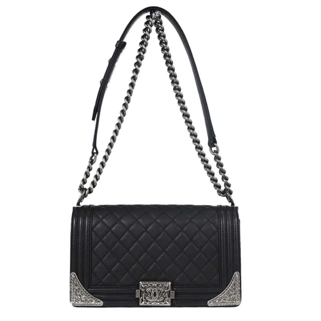 Chanel Paris-Dallas Medium Boy Bag in Black Calfskin from Blue Spinach, photo 1 of 1