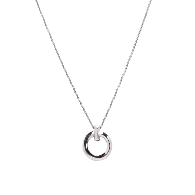 Tiffany & Co. 18k White Gold T1 Circle Pendant in White from Blue Spinach, photo 1 of 1