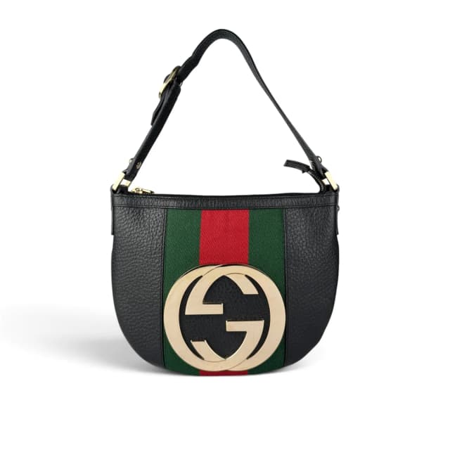 Gucci Small Blondie Web Hobo Bag in Black Leather from Designer Archives, photo 1 of 1