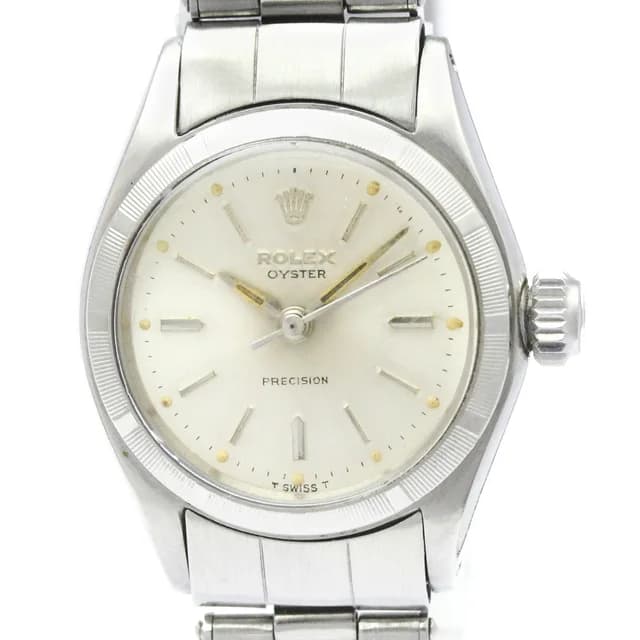 Rolex Oyster Precision 6411 Steel Hand-winding Ladies Watch Vintage in Silver from Elady, photo 1 of 1