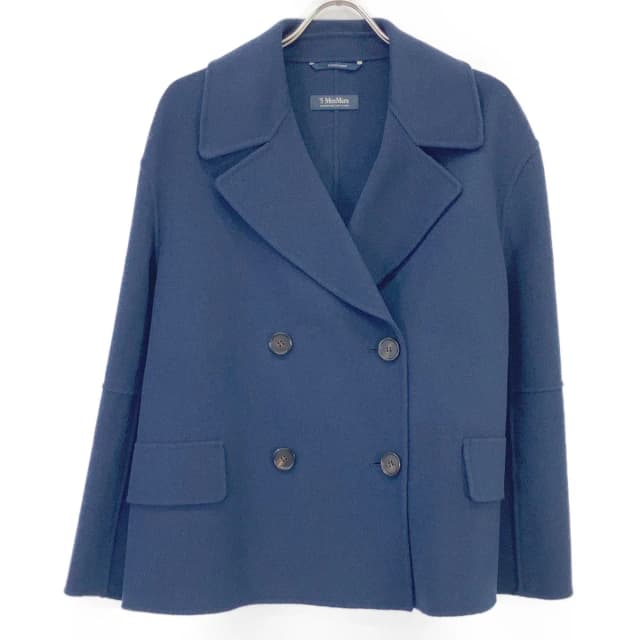 Max Mara S Double Breasted Short Coat Navy 42 in Navy Wool from The Reluxe, photo 1 of 1