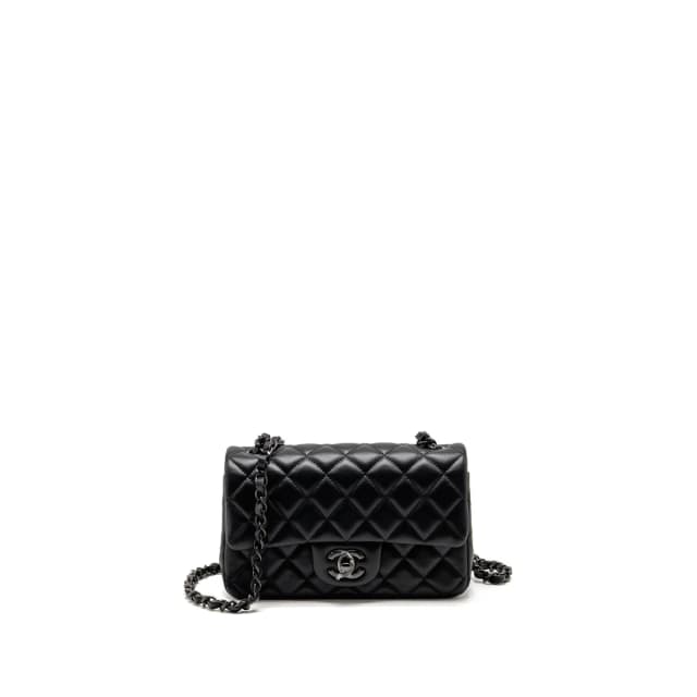 Chanel Mini Rectangular Flap Bag Lambskin SO Black (Microchip) in Black Lambskin from EMIER, photo 1 of 1