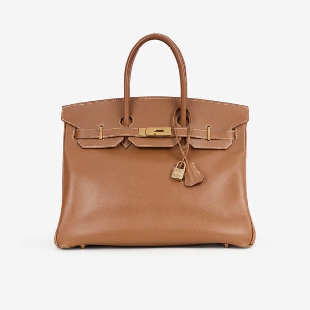 Hermès Vintage Birkin 35 - Gold Courchevel | Gold Hardware in Brown Courchevel from Bagista, photo 1 of 1