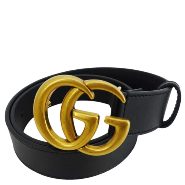 Gucci GG Buckle Leather Belt Black 414516 Size 70/28 in Black Leather from Dallas Designer Handbags, photo 1 of 1