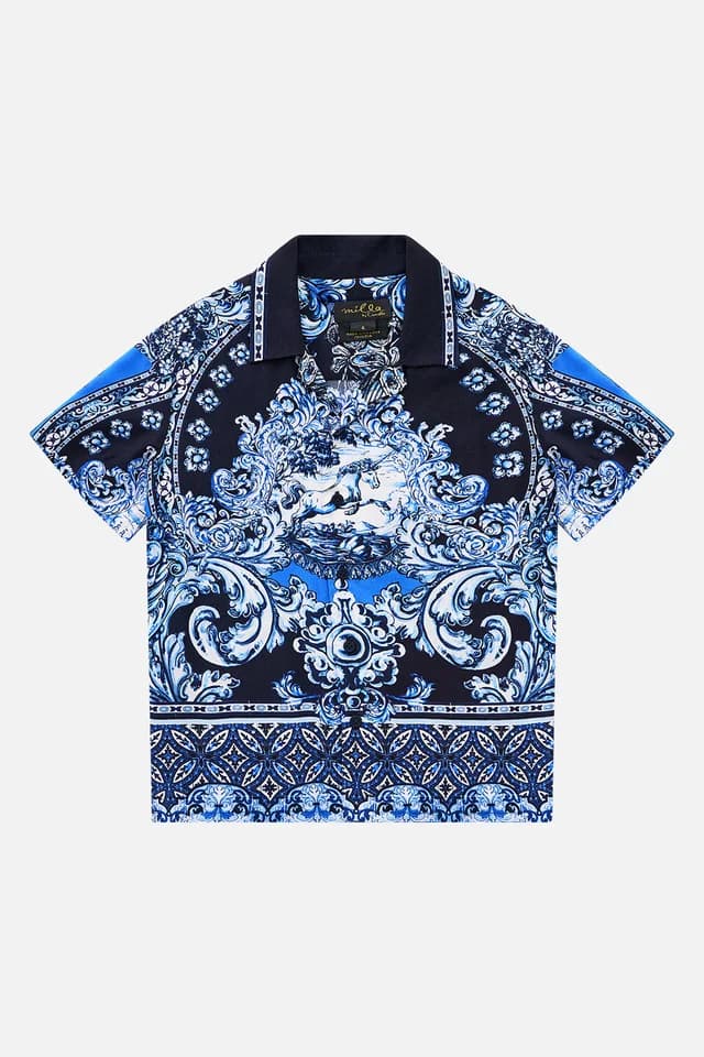 Camilla eBoutique BOYS SHORT SLEEVE CAMP COLLARED SHIRT A TILED WONDERLAND, image 1 of 1 from CAMILLA