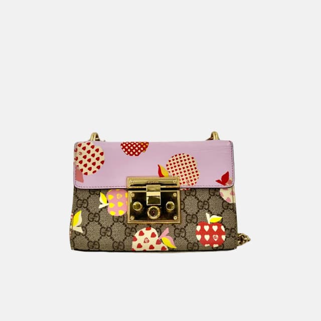 Gucci GG Supreme Monogram Les Pommes Small Padlock shoulder bag in Canvas from SparklesnDreams, photo 1 of 1