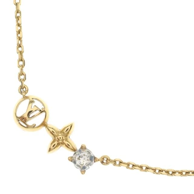 Louis Vuitton Collier Petit Pendant Chain Gold Rhinestone Necklace in Gold from The Reluxe, photo 1 of 1