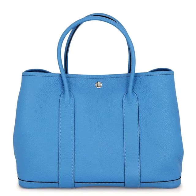 Hermès Tote Garden Party PM Cobalt Silver Negonda in Silver from The Reluxe, photo 1 of 1