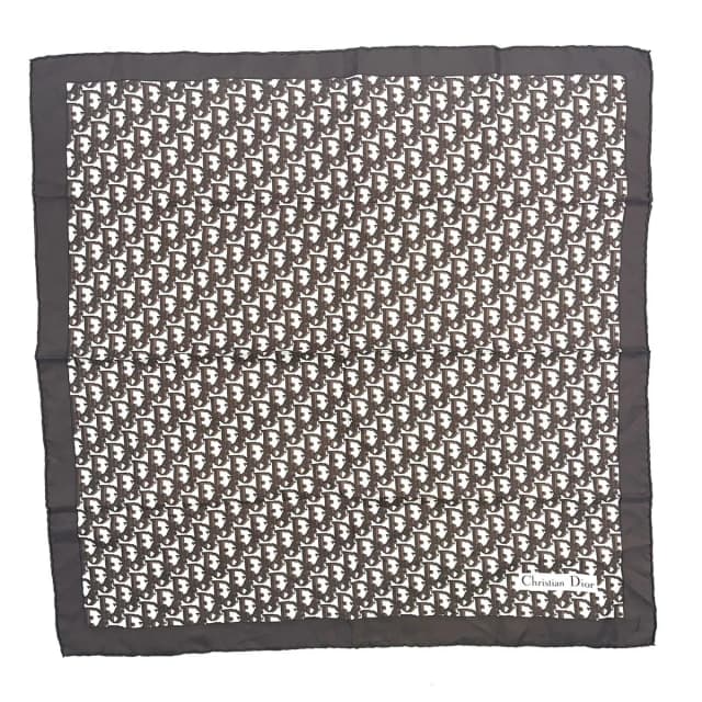 Dior Trotter Pattern Silk Brown Scarf in Brown Silk from The Reluxe, photo 1 of 1