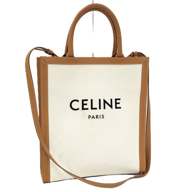 Celine Vertical Cabas Handbag Canvas Leather Ivory in White Canvas from The Reluxe, photo 1 of 1