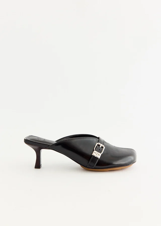 Ganni Sue Heeled Mules in Black 099, image 1 of 1 from Incu