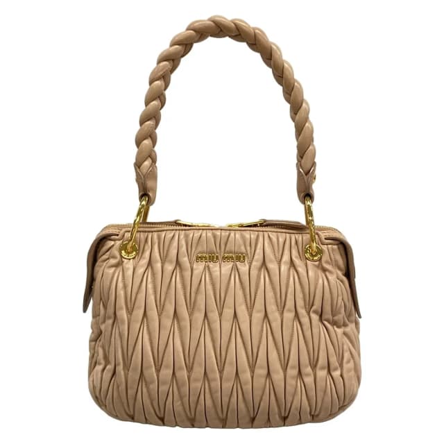 Miu Miu Handbag Matelasse Beige Leather in Beige Leather from The Reluxe, photo 1 of 1