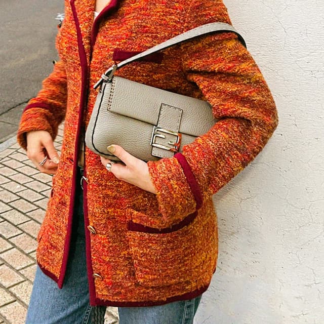 Fendi Celeria Mama Bucket Bag Gray from VINTAGE QOO TOKYO, photo 1 of 1