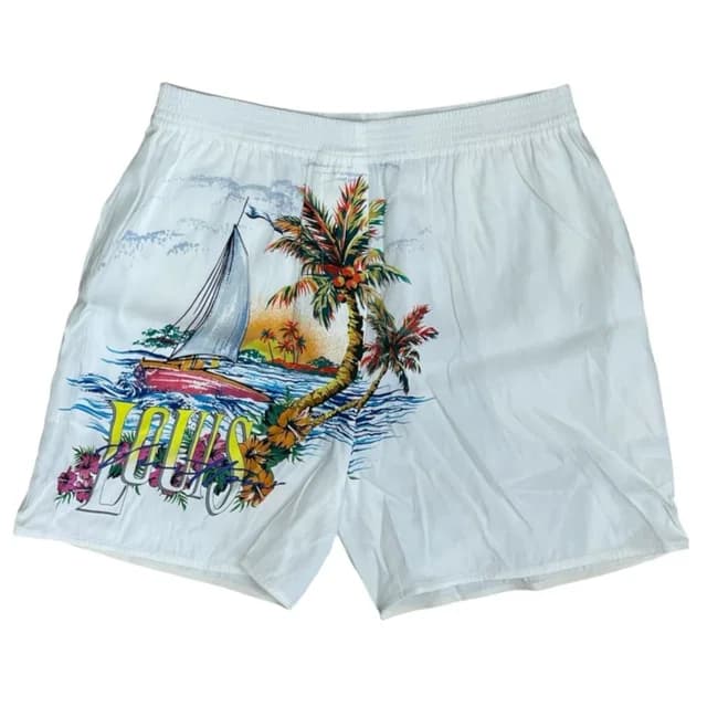 Louis Vuitton Shorts Graphic Print Rayon White Casual in White from The Reluxe, photo 1 of 1