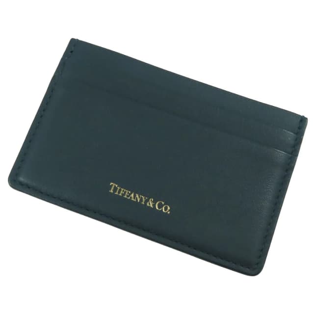 Tiffany & Co. Card Case Navy Leather Logo Business in Navy Leather from The Reluxe, photo 1 of 1