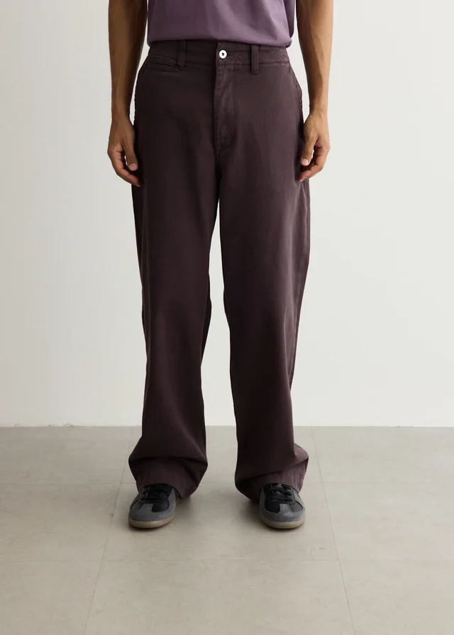 Norse Projects Hengifoss High Waist Heavy Twill Trousers in Shale, image 1 of 1 from Incu