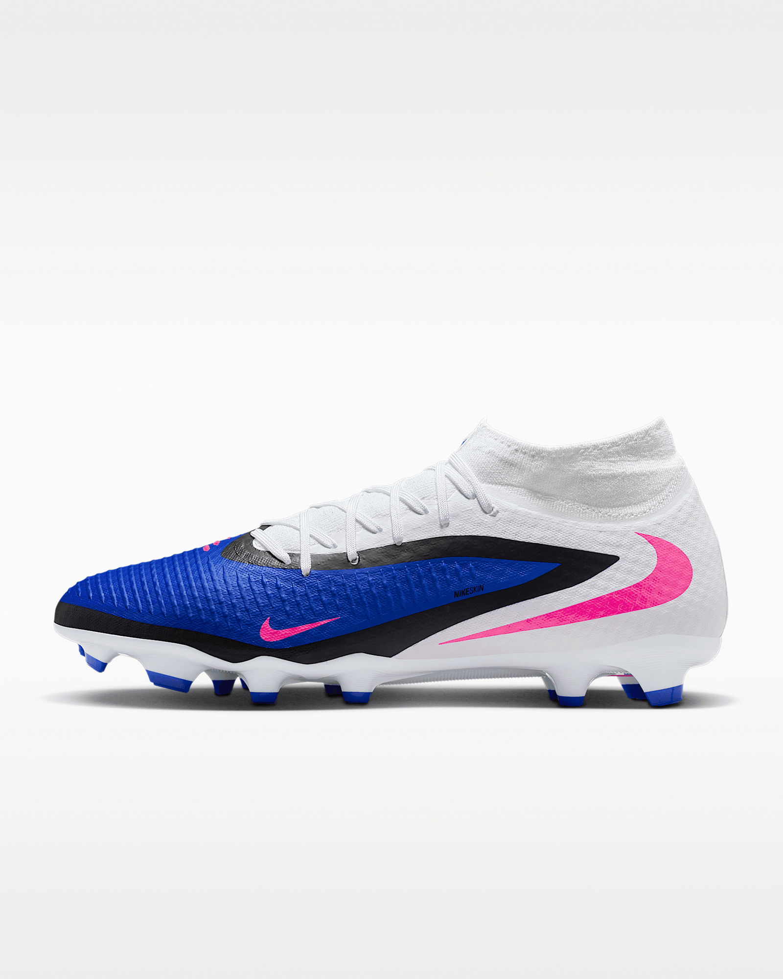 Nike Phantom 6 High Academy in Racer Blue/White/Pink Blast, image 1 of 1 from Nike