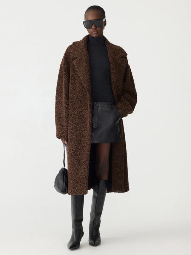 Bassike Textured Winter Coat, image 1 of 1 from bassike
