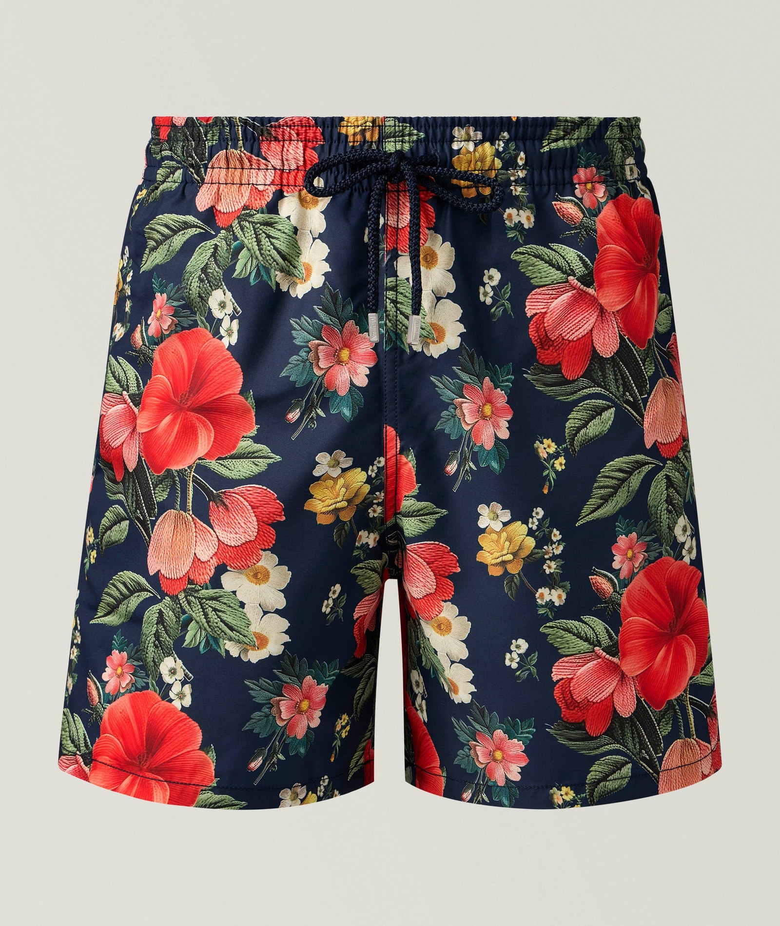 Vilebrequin Embroidered Flowers Printed Swim Shorts in Blue, image 1 of 1 from Harry Rosen