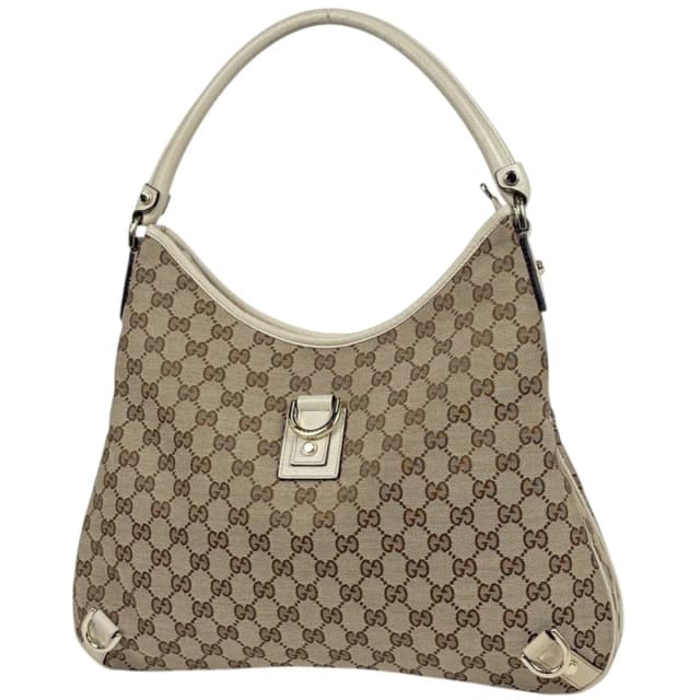 Gucci Shoulder Bag GG Pattern Abbey Canvas Beige White in White Canvas from The Reluxe, photo 1 of 1