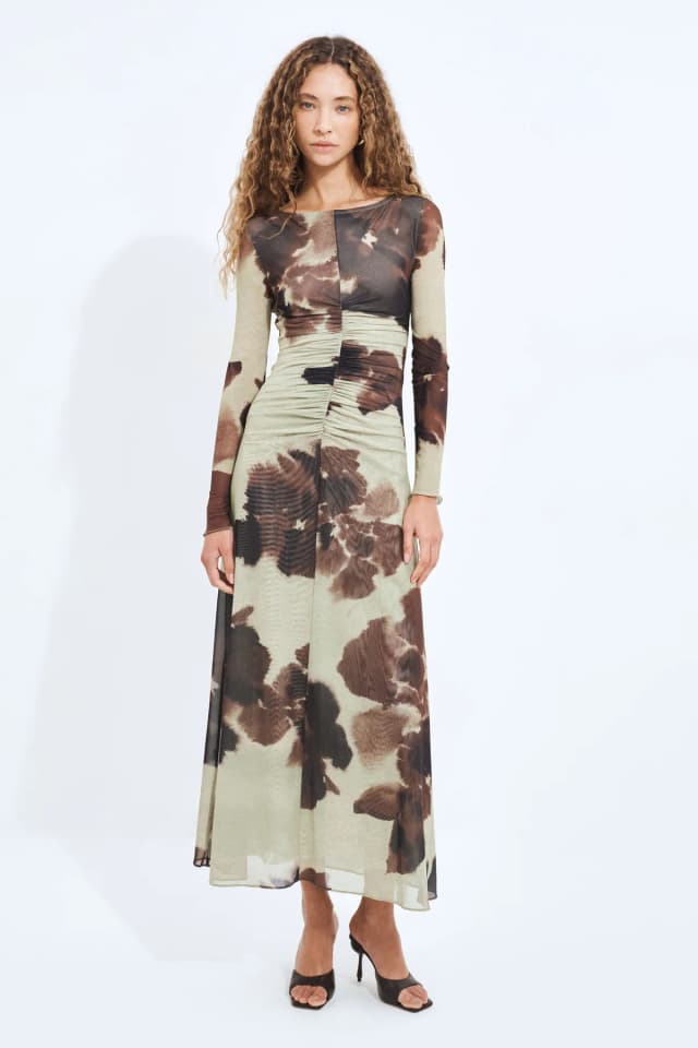 Aje Studio Stella Mesh Maxi Dress in BOTANIC FLORAL, image 1 of 1 from Aje