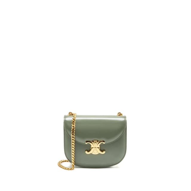 Celine Besace Clea Triomphe Chain Bag Shiny Calfskin Green GHW in Green Calfskin from EMIER, photo 1 of 1