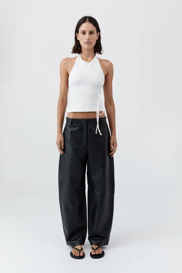 St Agni Soft Jersey Halter Top - White, image 1 of 1 from St. Agni