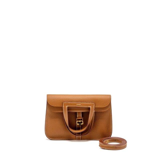 Hermès Halzan 25 Clemence Gold GHW Stamp B in Gold Clemence leather from EMIER, photo 1 of 1