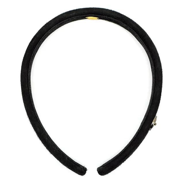 Chanel Headband CC Logo Velour Black BK Hair in Black from The Reluxe, photo 1 of 1