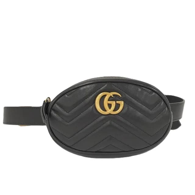 Gucci GG Marmont Waist Pouch Black Leather in Black Leather from The Reluxe, photo 1 of 1