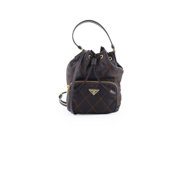 Prada Tessuto Nylon Bucket Bag Black in Black Nylon from The Purse Affair, photo 1 of 1