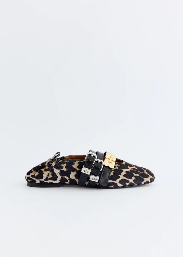 Ganni Sue Triple Ballerina Flats in Almond Milk, image 1 of 1 from Incu
