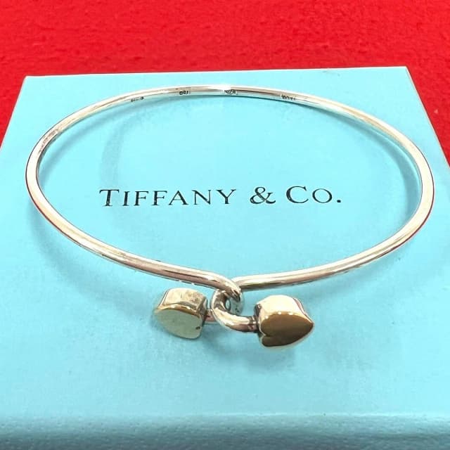 Tiffany & Co. Solid Double Heart Bracelet Silver Yellow Gold in Yellow from The Reluxe, photo 1 of 1
