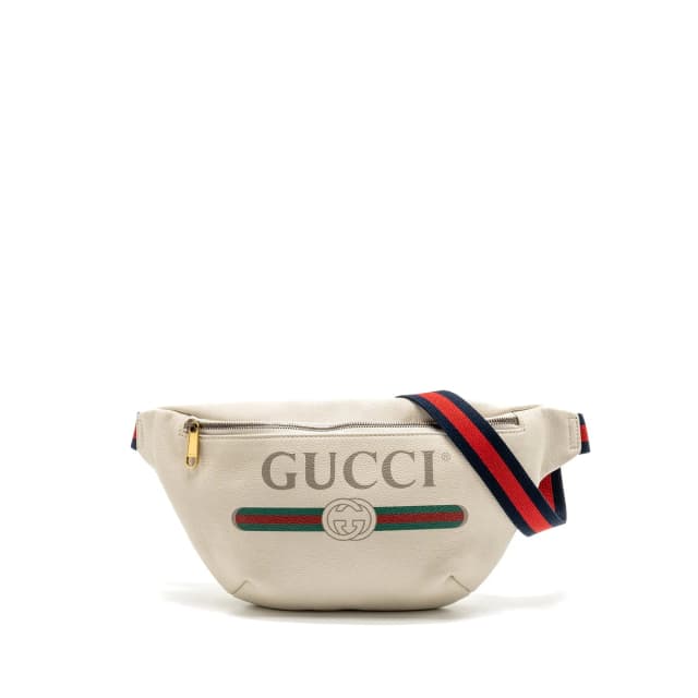 Gucci Logo Print Belt Bag Calfskin White GHW in White Calfskin from EMIER, photo 1 of 1