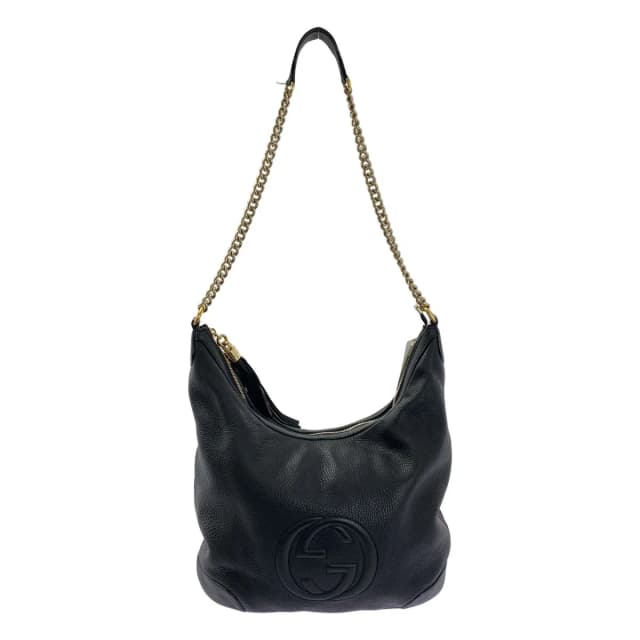 Gucci Soho Interlocking G Chain Shoulder Bag Black in Black from The Reluxe, photo 1 of 1