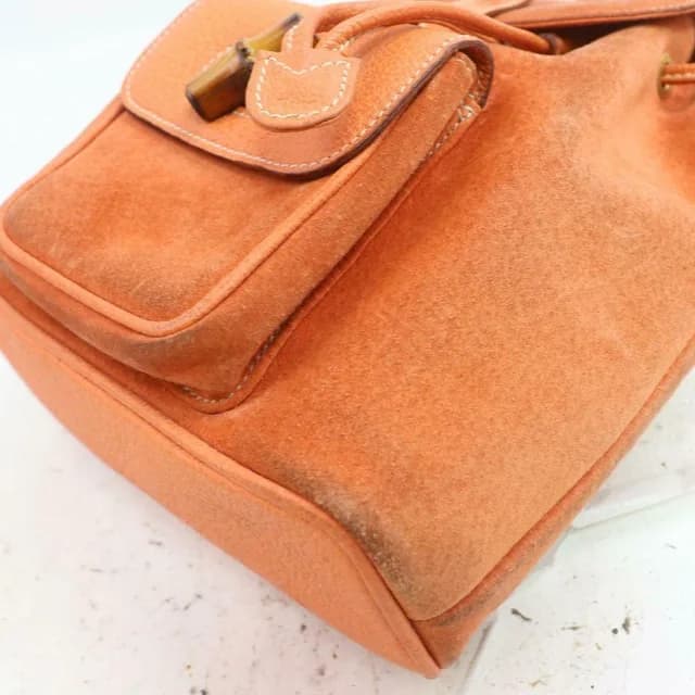 Gucci Orange Suede Bamboo Mini Backpack in Orange Suede from Bagriculture, photo 1 of 1