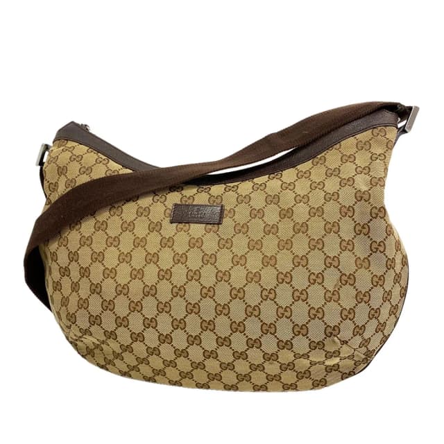 Gucci Shoulder Bag GG Canvas Beige Brown Silver in Brown Canvas from The Reluxe, photo 1 of 1