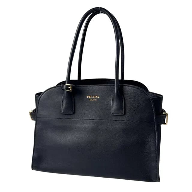 Prada Medium Soft Gray Leather Tote Bag in Grey Leather from The Reluxe, photo 1 of 1