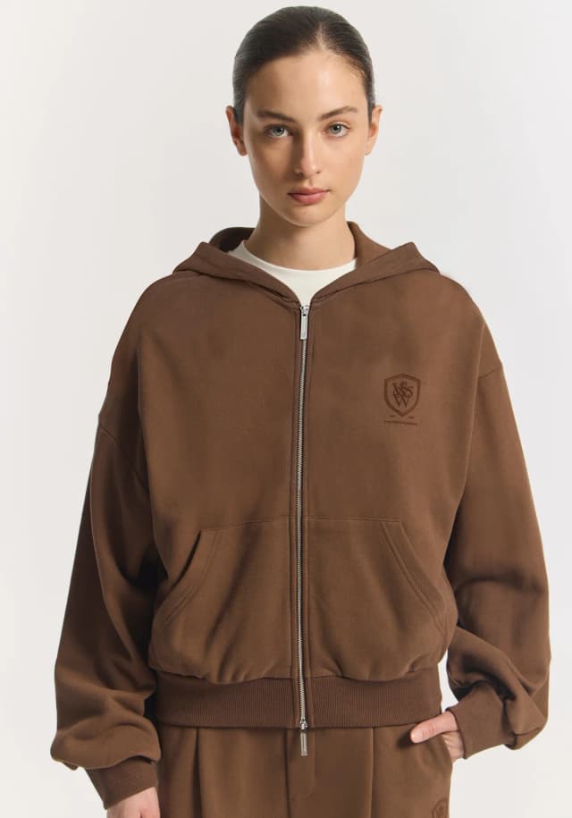 VIKTORIA & WOODS Sacramento Hoodie in MOCHA, image 1 of 1 from Viktoria & Woods