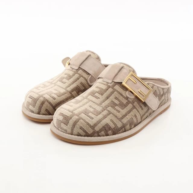 Fendi Mules Feel FF Pattern Suede Sandals in Suede from The Reluxe, photo 1 of 1
