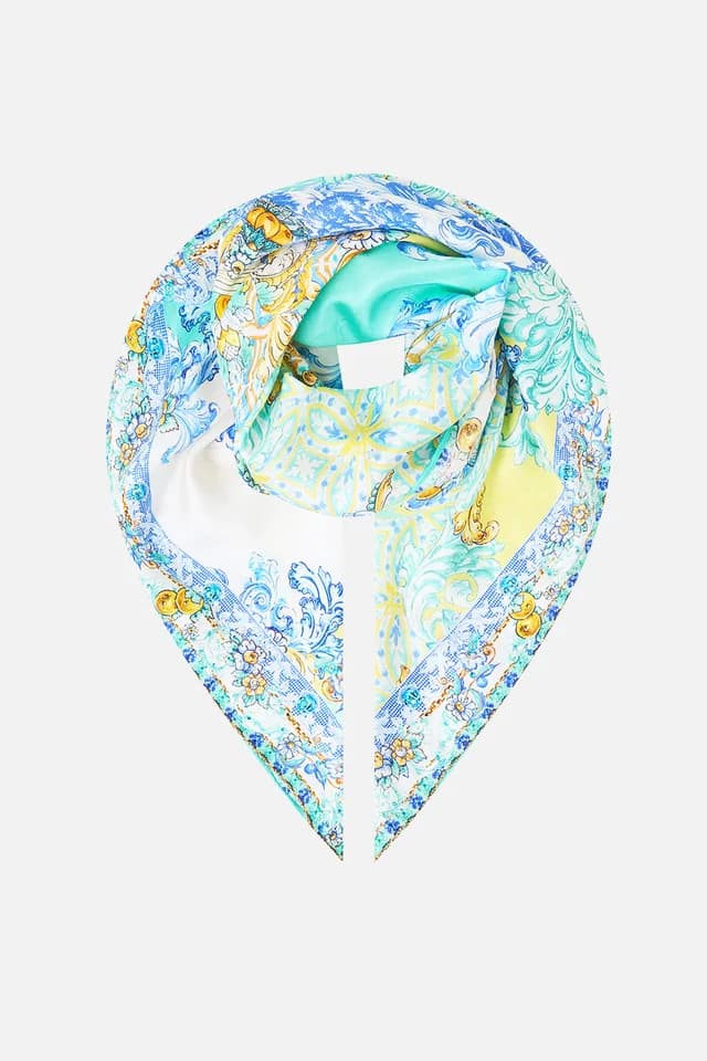 Camilla eBoutique LARGE CRYSTALLED SILK SQUARE SCARF DIAL UP THE TILES, image 1 of 1 from CAMILLA