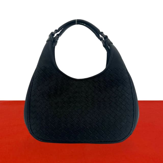 Bottega Veneta Campana Leather Handbag Mini Tote Black in Black Leather from The Reluxe, photo 1 of 1