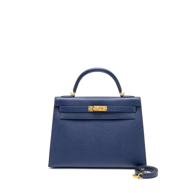 Hermès kelly 32 epsom blue sapphire GHW stamp X in Blue Epsom leather from EMIER, photo 1 of 1