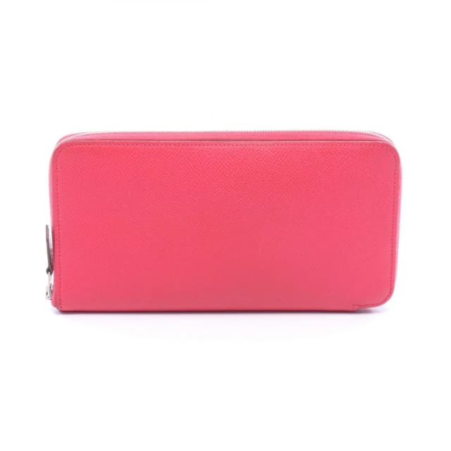 Hermès Round Wallet Azap Long Silk In Rose Leather in Pink Silk from The Reluxe, photo 1 of 1