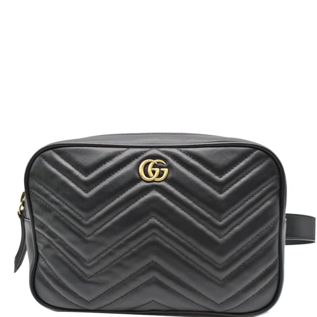 Gucci GG Marmont Matelasse Leather Belt Bag Black 523380 in Black Leather from Dallas Designer Handbags, photo 1 of 1