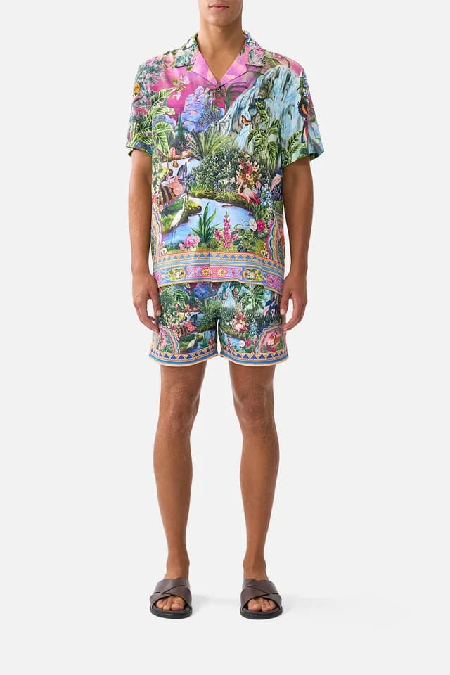 Camilla eBoutique SHORT SLEEVE CAMP COLLARED SHIRT TURKISH DELIGHT, image 1 of 1 from CAMILLA