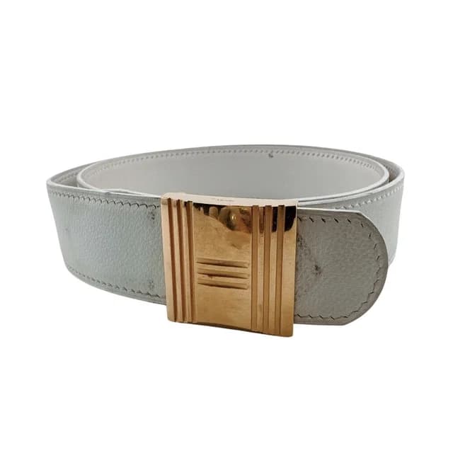 Hermès Vintage Cadena Locks & Clochettes White in White Leather from The Reluxe, photo 1 of 1