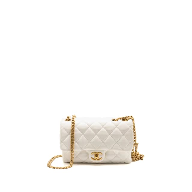 Chanel 23B GOLD PILLAR ADJUSTMENT CHAIN FLAP BAG Lambskin White GHW (Micorchip) in White Lambskin from EMIER, photo 1 of 1