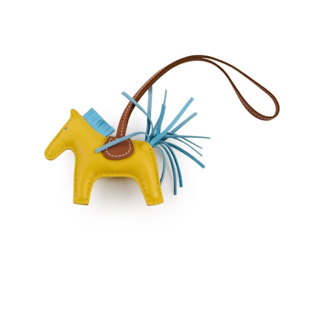 Hermès Rodeo PM Jaune De Naples/Celeste Blue/Gold in Blue Leather from The Purse Affair, photo 1 of 1
